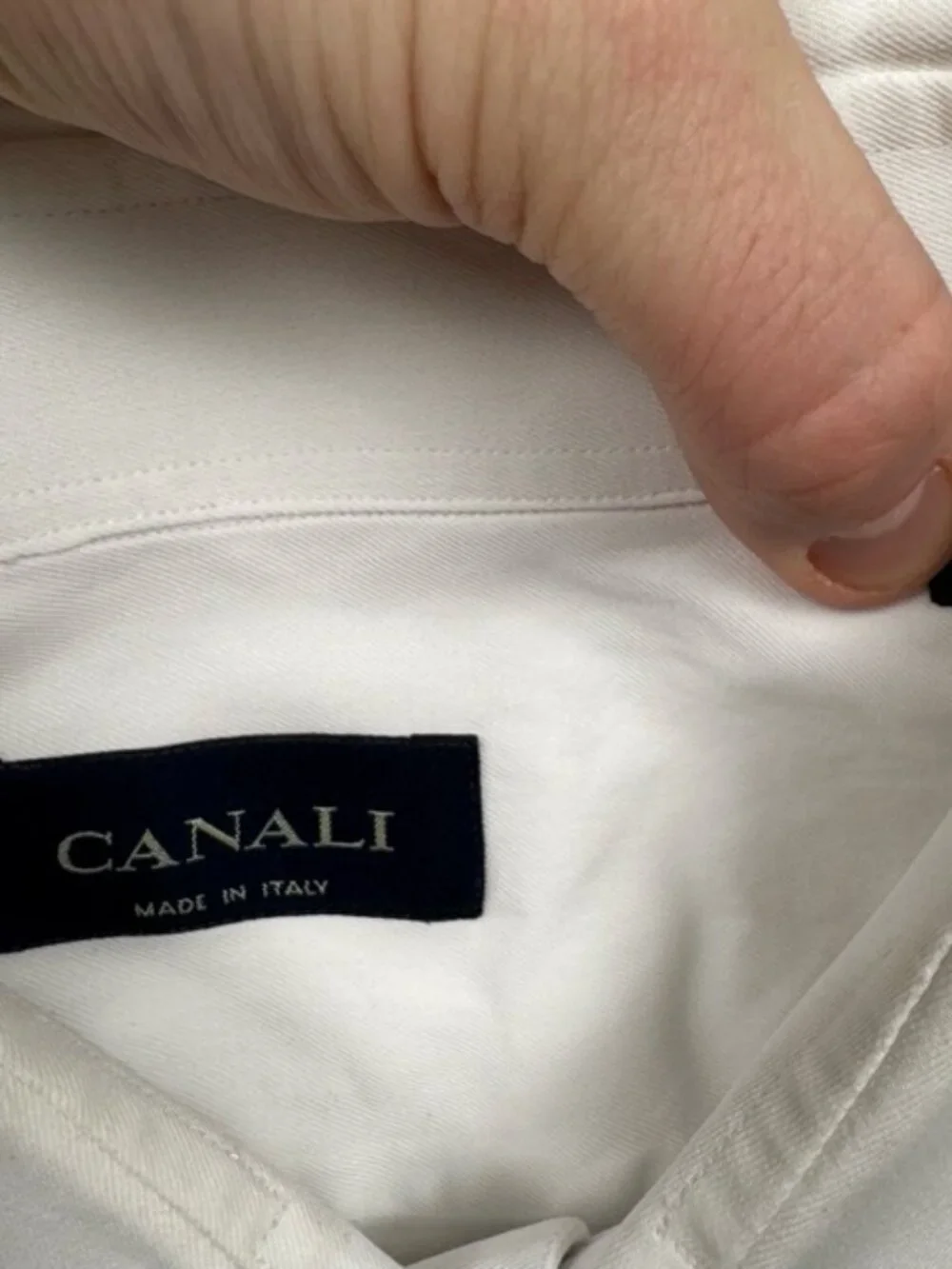 Lot of 3 Canali Dress Shirts Men's Size 44 17.5 White Cotton Business Button-Up - Picture 2 of 11